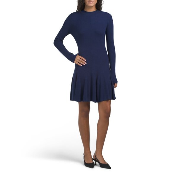 SUPER NATURAL BY SECRET MISSION Navy Blue Merlin Knit Mini Dress - Picture 1 of 2